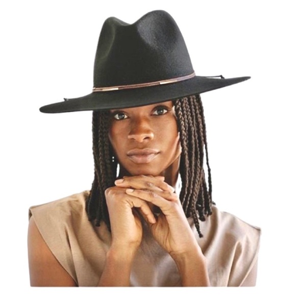 Dark gray wide brim wool blend fedora NWT - Picture 4 of 7